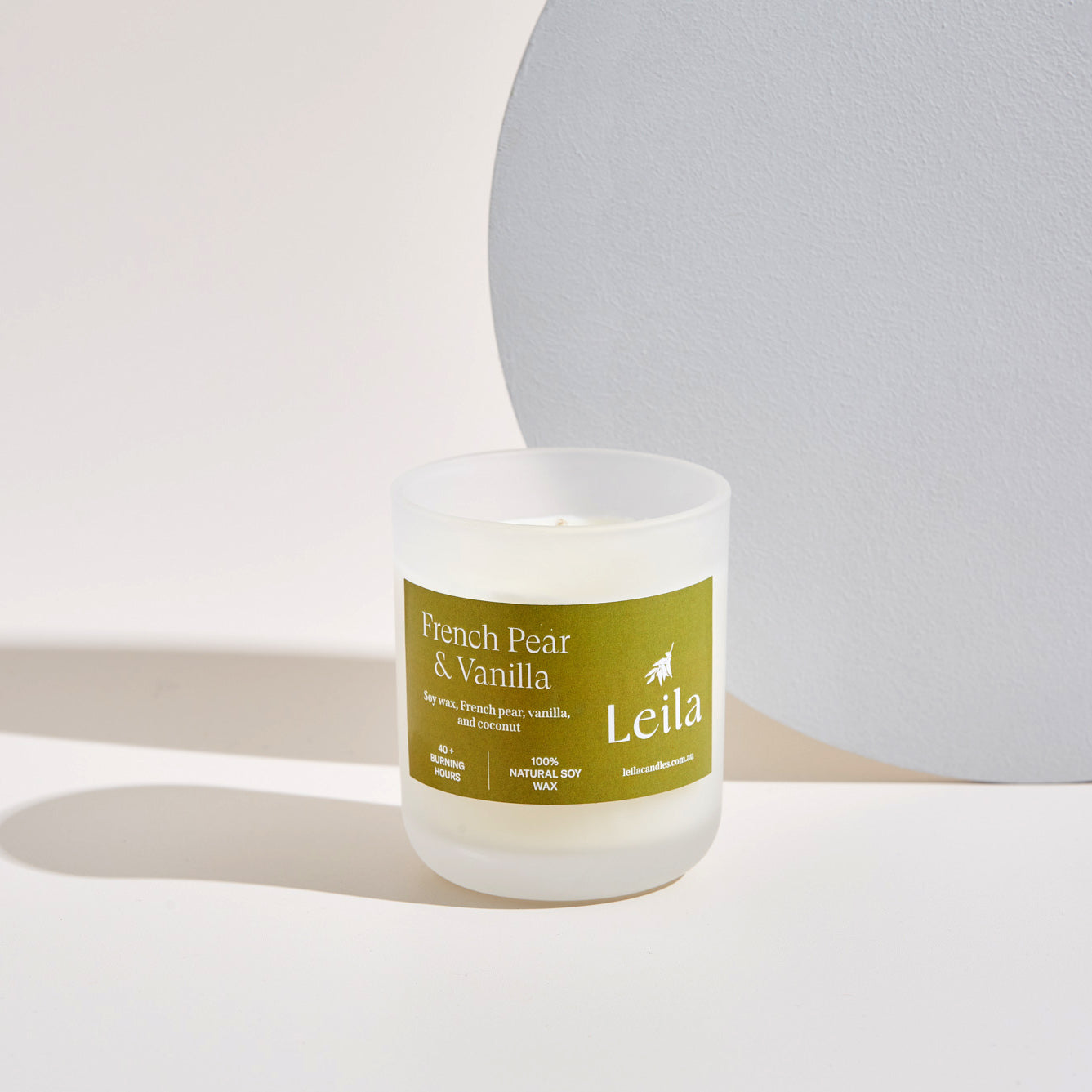 FRENCH PEAR & VANILLA FROSTED GLASS CANDLE