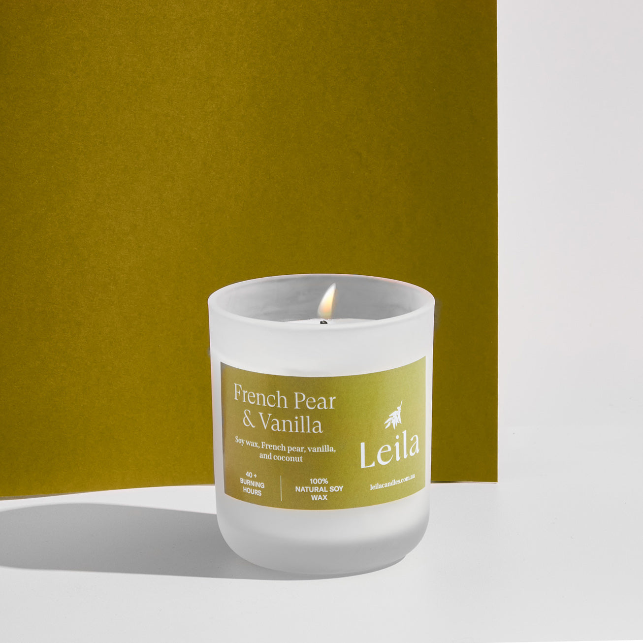 FRENCH PEAR & VANILLA FROSTED GLASS CANDLE