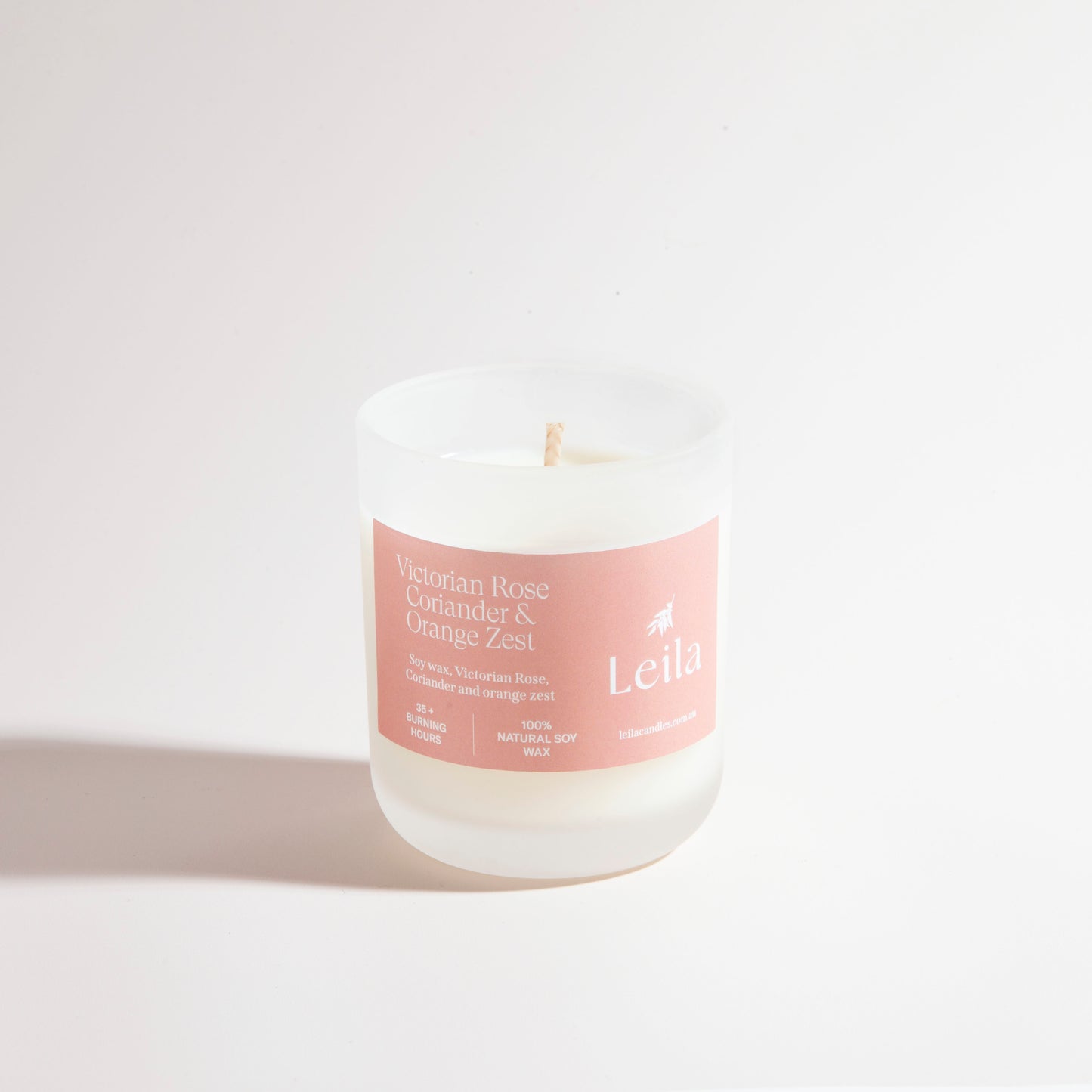 VICTORIAN ROSE, CORIANDER & ORANGE ZEST FROSTED  CANDLE