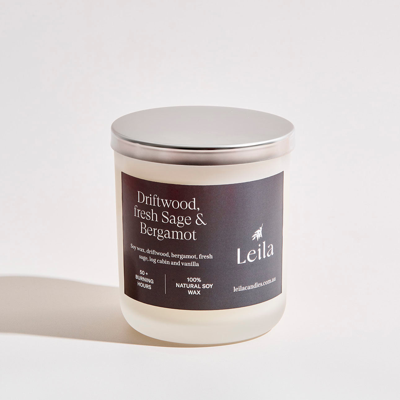 DRIFTWOOD, FRESH SAGE & BERGAMOT X-LARGE FROSTED CANDLE
