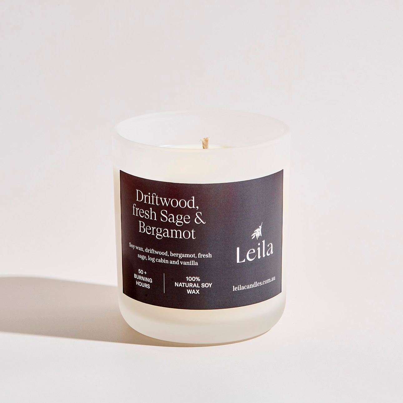 DRIFTWOOD, FRESH SAGE & BERGAMOT X-LARGE FROSTED CANDLE